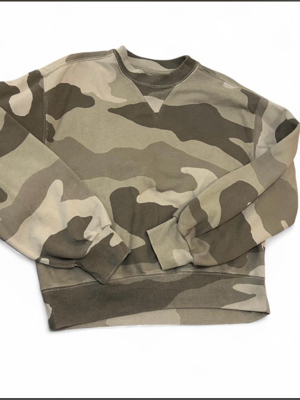 Abercrombie & Fitch Camo Crewneck Sweatshirt - Olive & Tan women’s